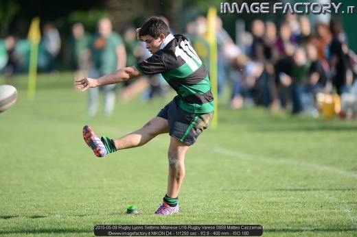 2015-05-09 Rugby Lyons Settimo Milanese U16-Rugby Varese 0959 Matteo Cazzamali
